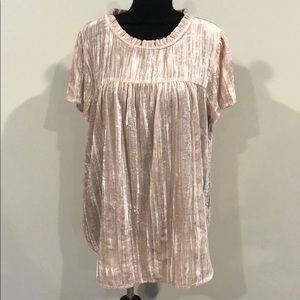 Pink champagne LOFT velvet top